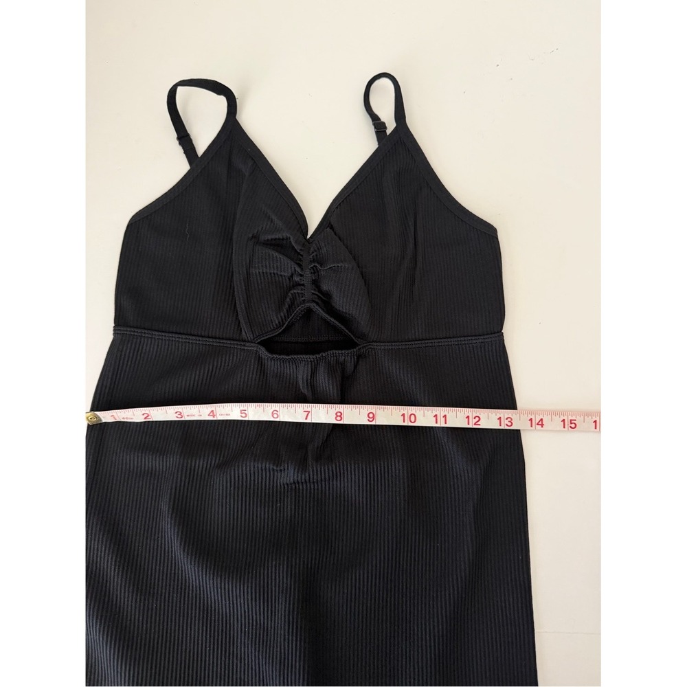 Colsie Black Ribbed Cutout Romper Size Large - Picture 4 of 5